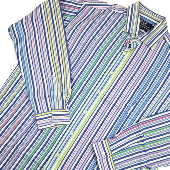 Ralph Lauren Westerton Shirt Pastel Striped Size L - Picture 5 of 8